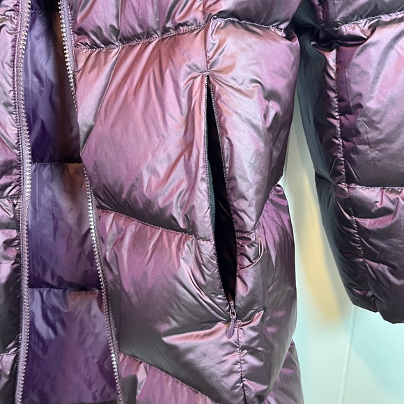 Eddie Bauer Luna Peak Down Puffer Parka Jacket Coat w/ Hood Eggplant Plum sz M - Picture 5 of 16